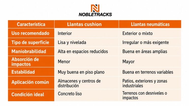Diferencias entre llantas cushion y llantas neumáticas Nobletracks